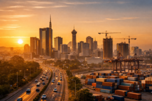 Modern African city skyline representing growth and franchise expansion opportunities across Africa